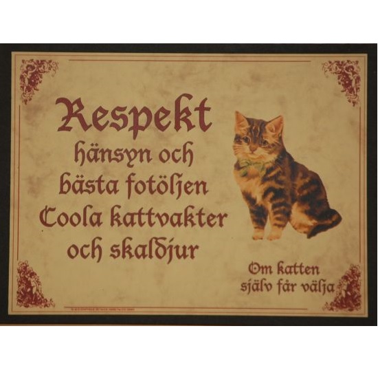 Tavla (kloka ord) "Kattens respekt"