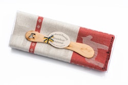 Towel and butter knife, Dala horse red