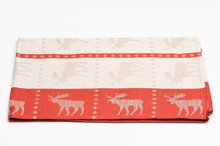 Kitchen towel Moose red