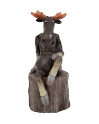Moose sitting on a stump, H.13,5cm