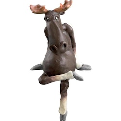 Moose with hanging legs, H.16 cm
