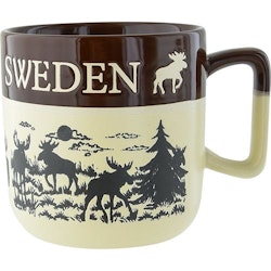 Tasse Elch Schweden, zweifarbig braun