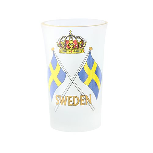 Shot glass frost Sweden flag