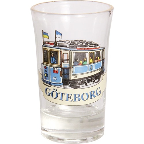 Shot glass Gothenburg tram