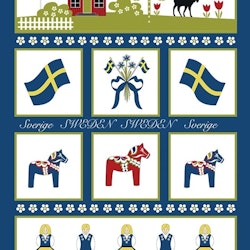 Küchentuch Schweden Symbole