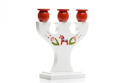 3-armed candlestick, Hand painted