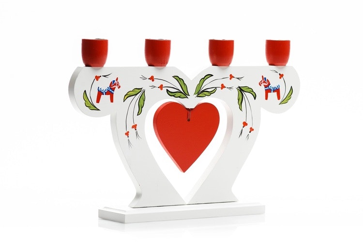 4-armed candlestick Handpainted