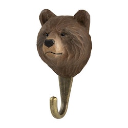 Hand-carved Hook Brown Bear