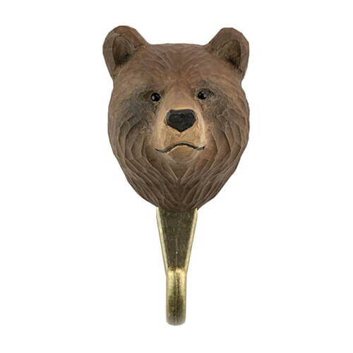 Hand-carved Hook Brown Bear