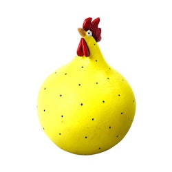 Hand painted chubby hen, yellow, 5.2cm