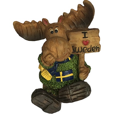 Figure: Moose figure - green, seated, sign