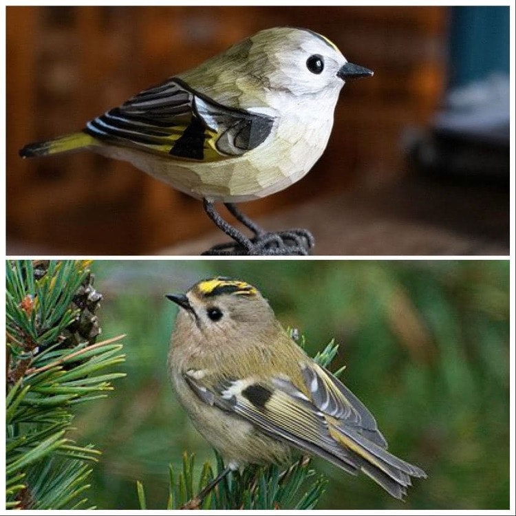 Handgeschnitzter Kingbird aus Holz