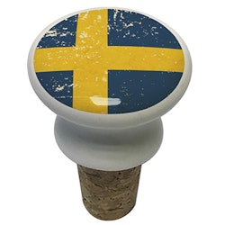 Vinkork: Sverigeflaggan,  5,5cm