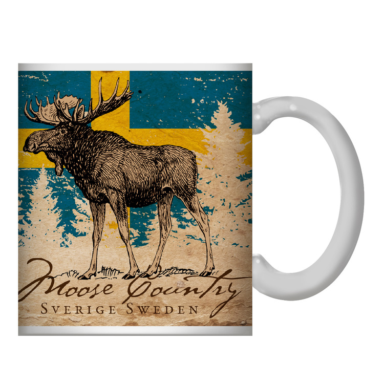 Mug with Moose, flag