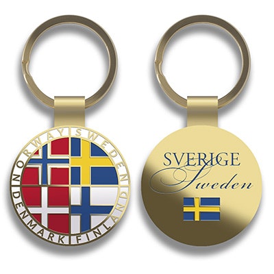 Nyckelring i metall: Scandinavia - Haga of Sweden