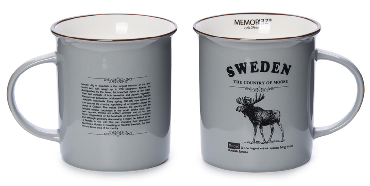 Mugg- Memoriez, Moose Classic, Large, With Story, Gray