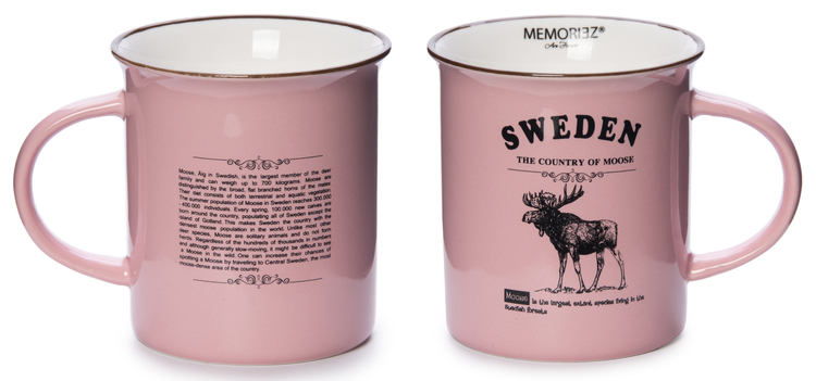Mugg- Memoriez, Moose Classic, Large, With Story, Pink