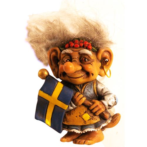 Magnet Trolla med Sverigeflagga