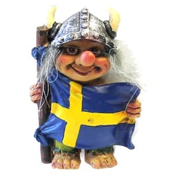 Magnet Viking troll med Sverigeflagga