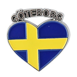 Magnet Gothenburg Sweden heart in metal, 3.5cm