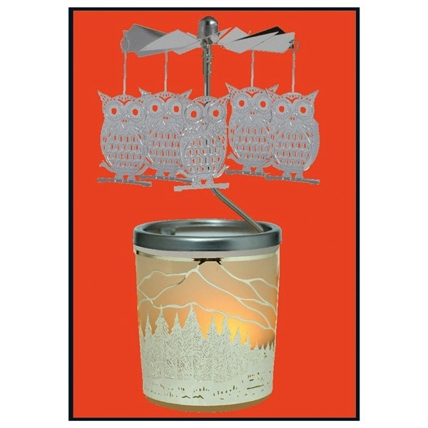 Tealight: Candle lantern Carousel, Owl - Forest