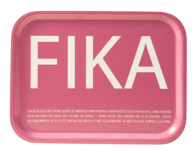 Bricka FIKA, Rosa (with Svensk text)
