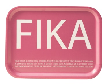 Bricka FIKA, Rosa (with English text)