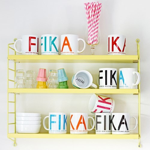 Mug, FIKA, (Green/Blue/Pink/Black/Red/Turquoise/Yellow and Pride)