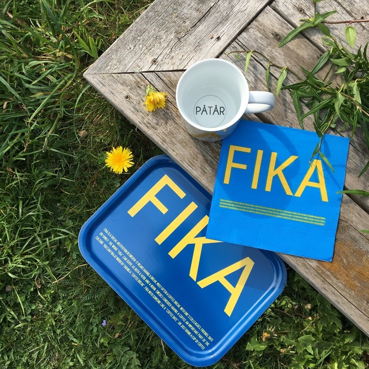 Tray FIKA Blue / Yellow (With English taxt)