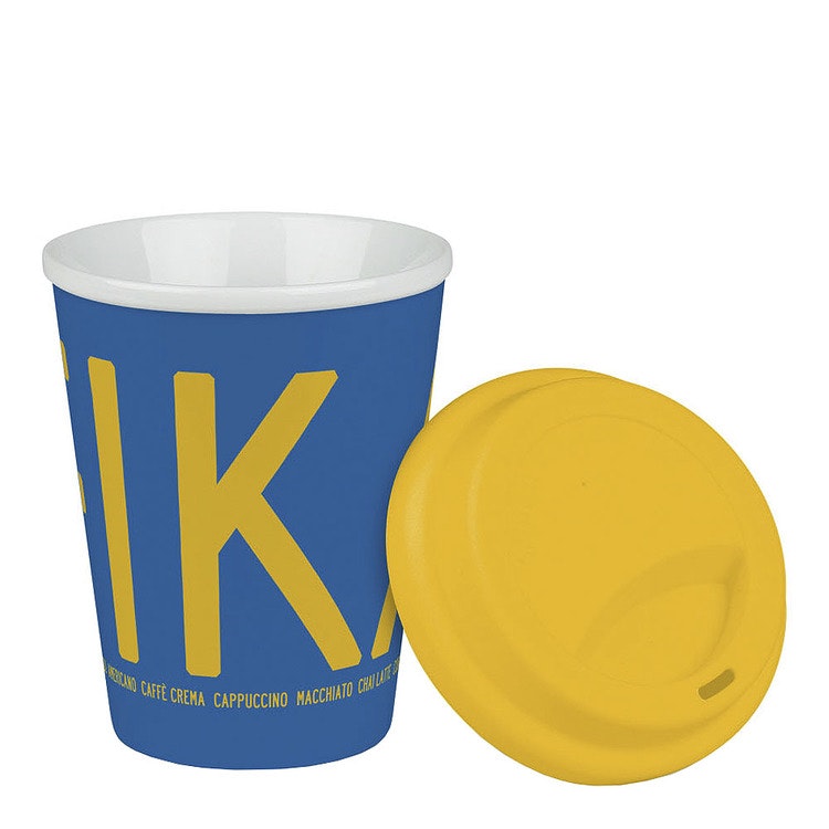 Mug, TO-GO, FIKA, Blue / Yellow