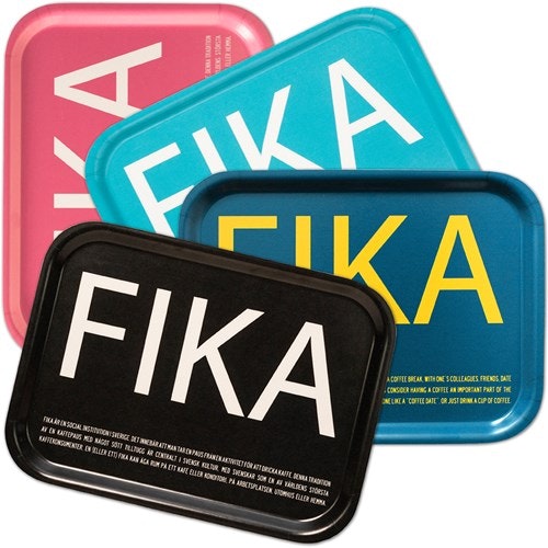 Bricka FIKA, Svart (with English text)