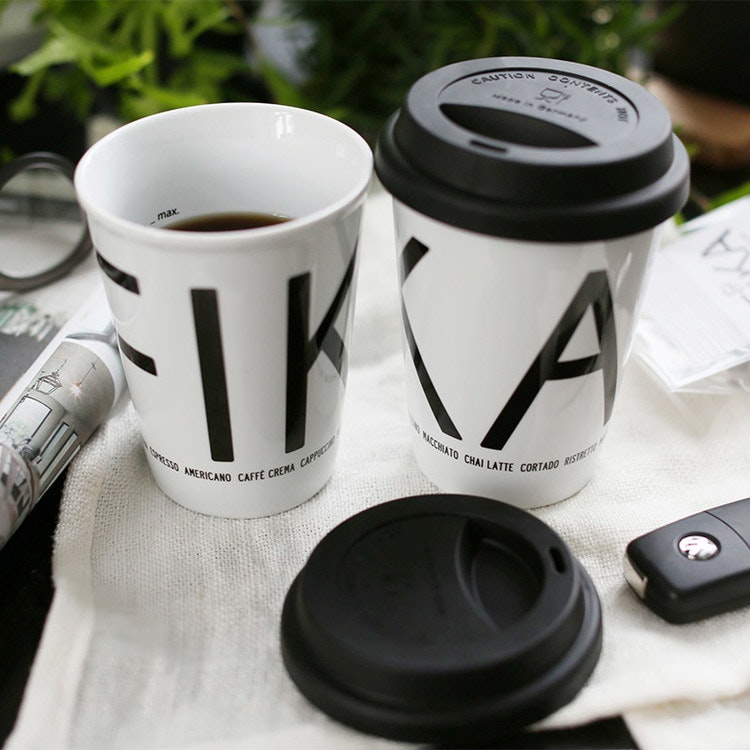 Mugg, TO-GO, FIKA, vit