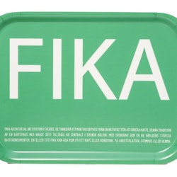 Bricka FIKA, Grön (with English text)