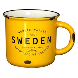 Mugg, Sweden, Stengods, gul,  Ø 8.5, height 9 cm