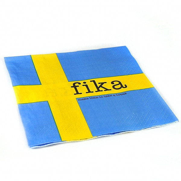 Lunchservett, Swedish flag, Fika