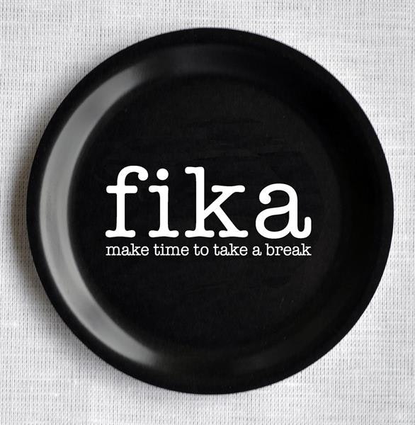 Glasunderlägg kant, Make time Fika, svart