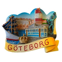 Poly Magnet Gothenburg with Crown, 6 x 5 cm