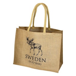 Bag Jute Eco Black Moose (Fabric bag) 43x33cm