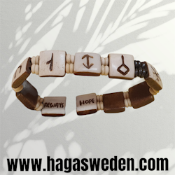 Bracelet 'Viking Symbol' Handmade from Bone (with  embossed)