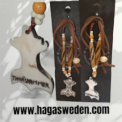 Halskette  'Thors Hammer' Handgefertigt aus Knochen