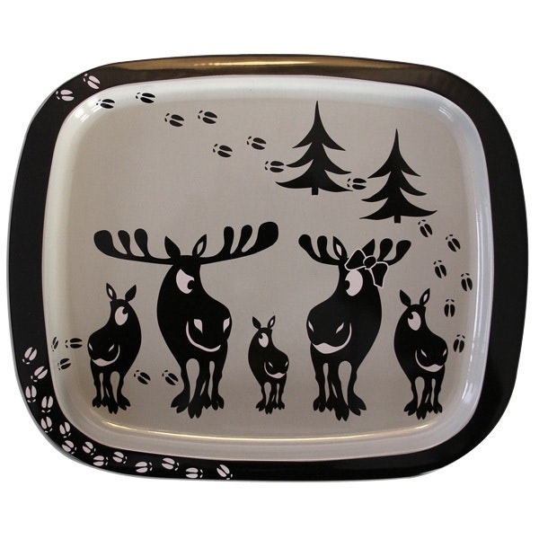 Tin tray, Moose with tracks, 19cm