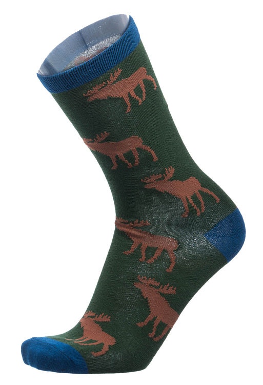 Socks, Moose, green / blue, (41-46)