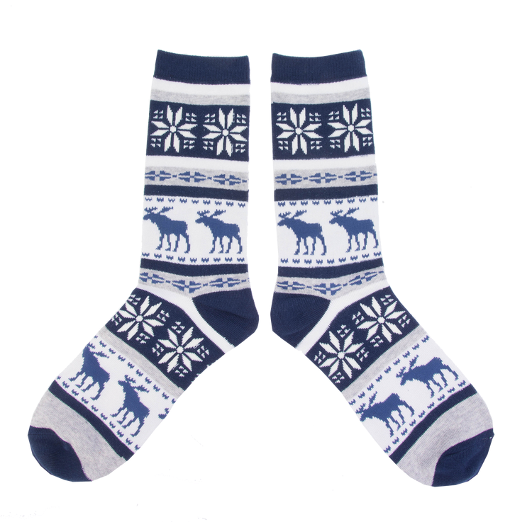 Socks: Moose white / navy
