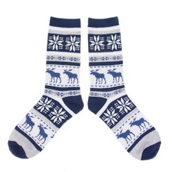 Socks: Moose white / navy