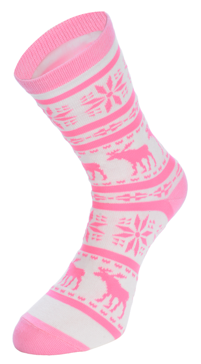 Socken: Frauen, Elche, pink