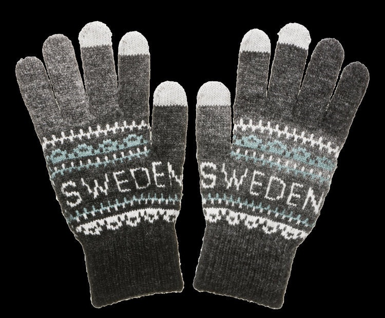 Touchscreen-Handschuhe: Türkis / Grau