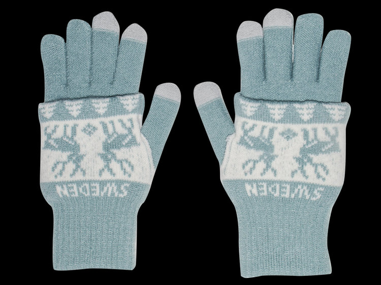 Touchscreen-Handschuhe: Türkis / Weiß