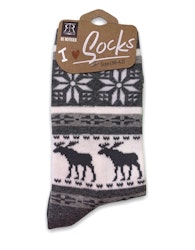 Socks: Unisex, Moose, white / gray