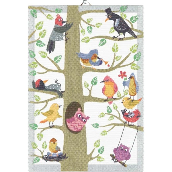 Spring birds towel 35X50, 100% Organic Cotton