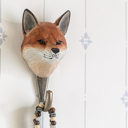 Hand-carved Hook Red Fox